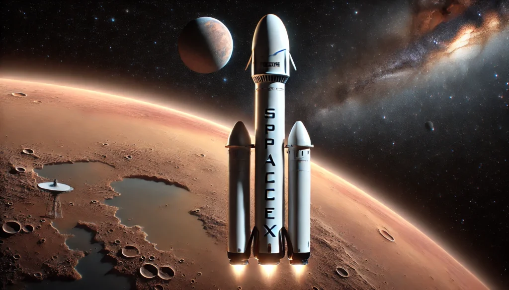 SpaceX rocket Orbiting Mars